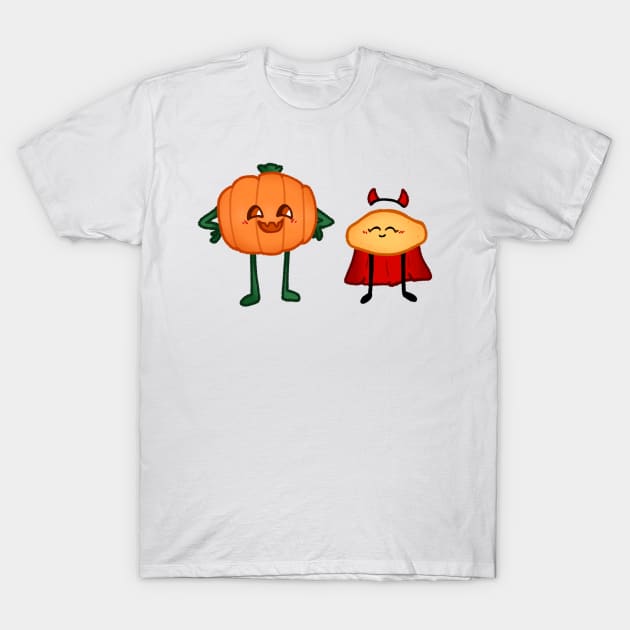 Gribby the Lemon Guy with a spooky friend T-Shirt by blue1983